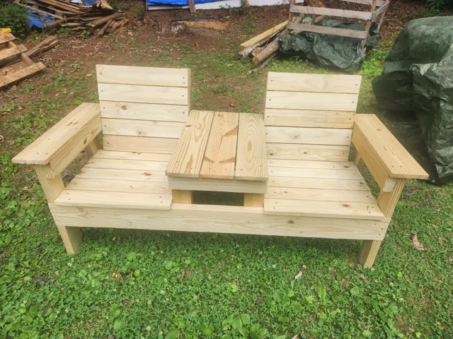 Real Creations by Hatch shop photograph of double benches with table